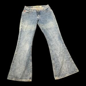 Vintage Y2K Mudd Jeans Studded Flare Bootcut Denim Size 9 Low Rise 2000s